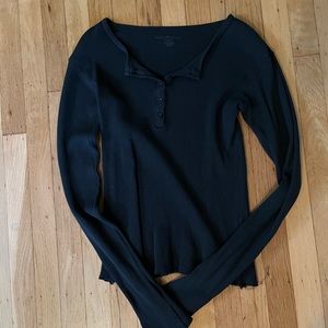 Brandy Melville Black Longsleeve Henley